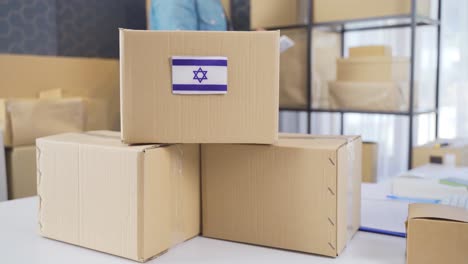 Israel-Flag-on-Logistics-Cargo-package.